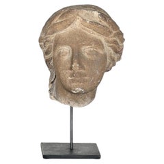 18th C. Carved Stone Head