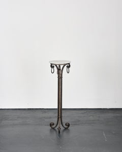 French C.1910 Art Nouveaux Tooled Iron Pedestal