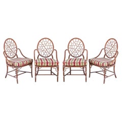 A Set of Four Iconic Elinor McGuire Rattan Cracked Ice Chairs