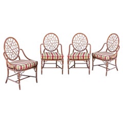 A Set of Four Iconic Elinor McGuire Rattan Cracked Ice Chairs