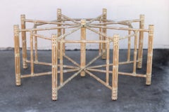 Base per tavolo da pranzo octagonale in bambù "McGuire Blonde Organic Modern" per piano in vetro