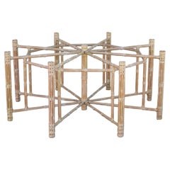 Base per tavolo da pranzo octagonale in bambù "McGuire Blonde Organic Modern" per piano in vetro