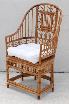 Pair of Brighton Pavilion Bamboo High Back Armchairs