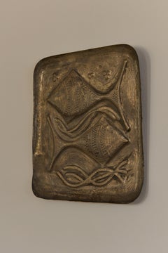 Decorative Metal Plate with Hammered Fish Motif