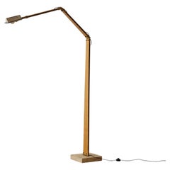 Adjustable Floor Lamp with Travertine Base