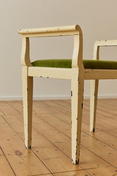 Empire Style Stools with Velvet Upholstery