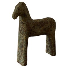 Glazed ceramic sculpture of a horse, from 1970's France.