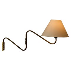 Adjustable Brass Wall Light from 1950s Denmark
