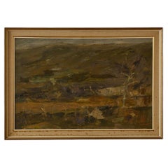 „Landschaft“ von Livio Rosignano (geb. 1924 in Italien – gest. 2015), Öl auf Leinwand.