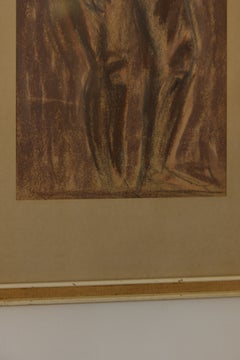 Nude Pastel Drawing, Framed.