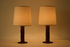 Pair of Wrapped Iron Table Lights from 1960s Italy