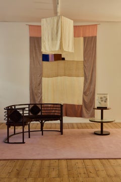 Corner Bench by Josef Hoffmann for Jacob & Josef Kohn. Reupholstered in velvet