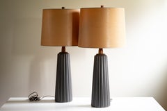Gordon & Jane Martz / Marshall Studios Ceramic Table Lamps, Black Glaze