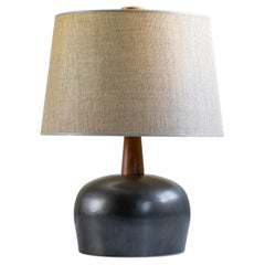Martz / Marshall Studios Ceramic Table Lamp, Black Glaze