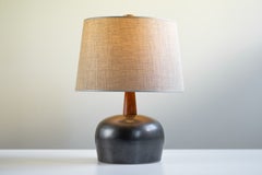 Martz / Marshall Studios Ceramic Table Lamp, Black Glaze