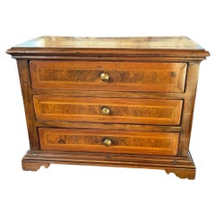 19th Century Italian Walnut Miniature Chest of Drawers, Baroque Style