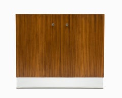 Pair of Vintage Mid Century Zebrawood and Chrome Cabinets by Milo Baughman
