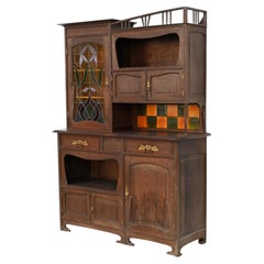 Art Nouveau Cabinet attributed to Gustave Serrurier-Bovy, Belgium, circa 1900