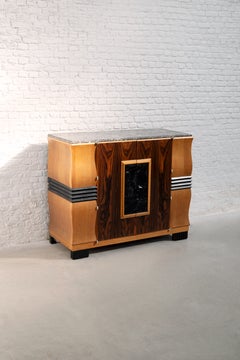 Art Deco Sideboard by De Coene Frères with Marble Top, Belgium circa 1930