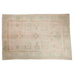Vintage Distressed Oushak Carpet