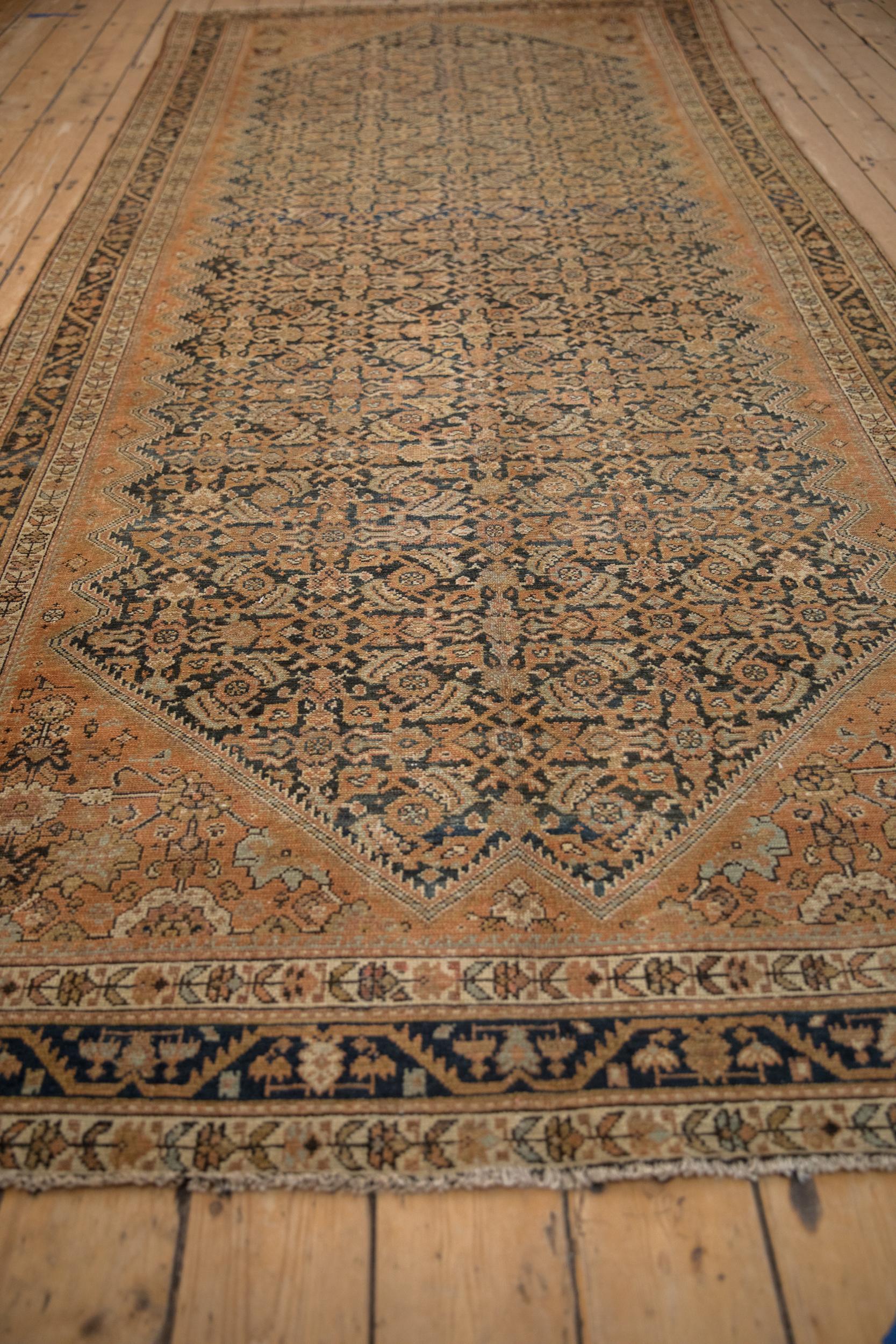 Wool Vintage Distressed Malayer Rug Runner For Sale