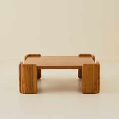 Mario Marenco "Sapporo" Mobilgirgi Solid Oak Coffee Table, 1970s