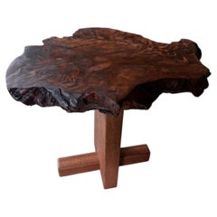 Wabi-Sabi-Beistelltisch aus Redwood und Mahagoni