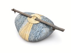 Presse-papier / sculpture « Wabi-sabi » en pierre et style zen