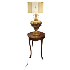 Lámpara de Salón con Acabado Oro/Plata Anticuado, Pantalla Blanca - 36" Alto