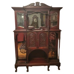 Antigua Etapa Art Nouveau de Palisandro con Espejos Biselados