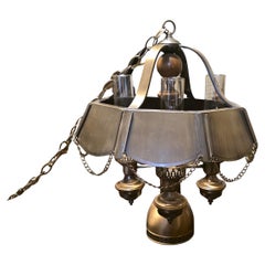 Lustre vintage en laiton, style victorien précoce, à brancher, USA, 1960