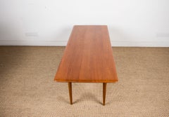 Danish two-tier teak and cane coffee table, model FD 516, by Peter Hvidt 1965.