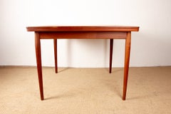 Danish square, extendable dining table in teak, model 592, Arne Vodder/Sibast.