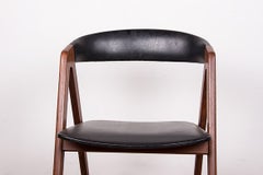 Set of 4 Danish chairs in Afromosia wood and vinyl, model 205, by Thomas Harlev