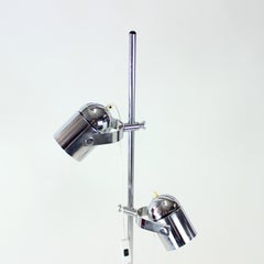 Lampadaire vintage Combi Lux Chrome à double projecteur, Tchécoslovaquie, années 1970
