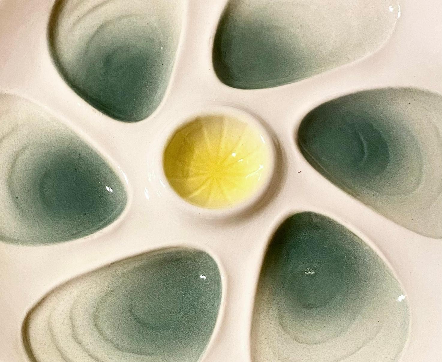 Antique French Salins Oyster Plates Set of Four For Sale 1