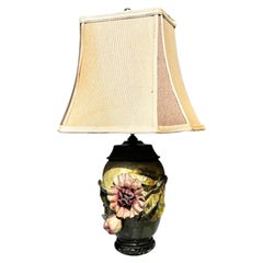 French Barbotine Majolica Vase In The Form Of A Lamp 1880’s