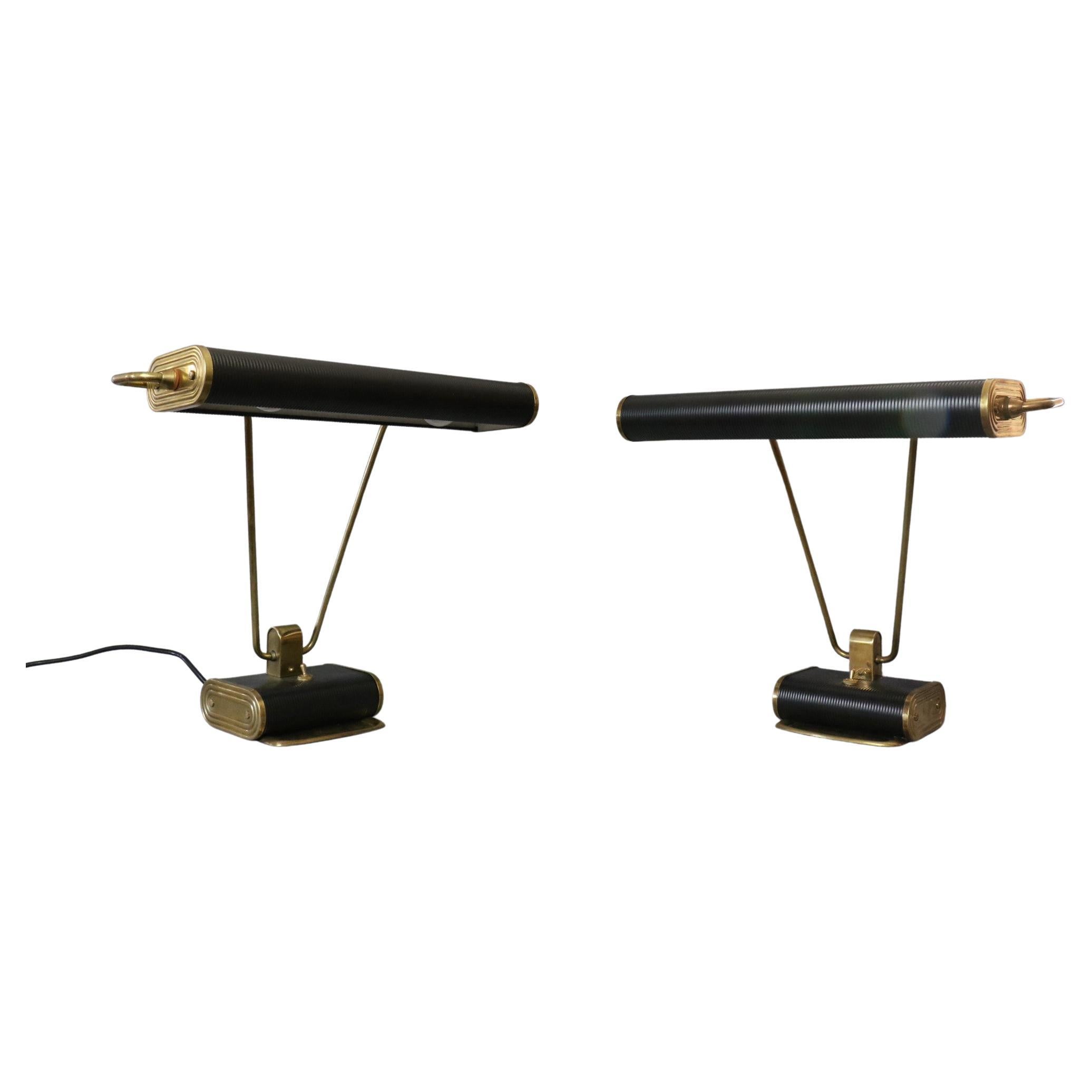 Eileen Gray Pair of Late Art Deco desk lamp for Jumo circa 1945 era Le Corbusier