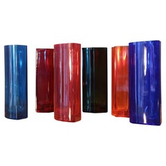 Jarrón vintage de cristal multicolor de Per Ivar Ledang, Noruega, década de los 90