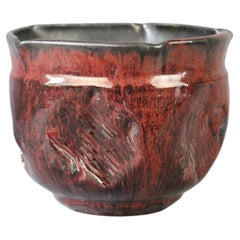 Topf aus Steinzeug in den Farben Oxblood-Rot und Schwarz von Alain Gaudebert, Frankreich, um 1980