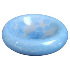 Shallow Ceramic Bowl with Blue Glaze by Marc Uzan, France, circa 2010
