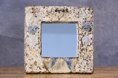 Miroir en céramique de style « Mid-Century Modern » par Albert Thiry, Vallauris (France), années 1960