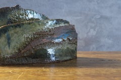 Large French Brutalist Stoneware Sculpture Vase in the Style of Claude Champy
