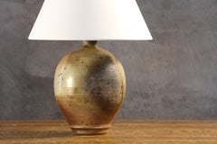 French Mid-Century Stoneware Table Lamp by Bruno H'Rdy, La Borne, Circa 1970s