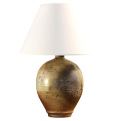 French Mid-Century Stoneware Table Lamp by Bruno H'Rdy, La Borne, Circa 1970s