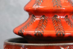 Orange-rot glasierte Keramik-Weihnachtsbaum-Skulptur von Jasba, Westdeutschland, 1960er Jahre