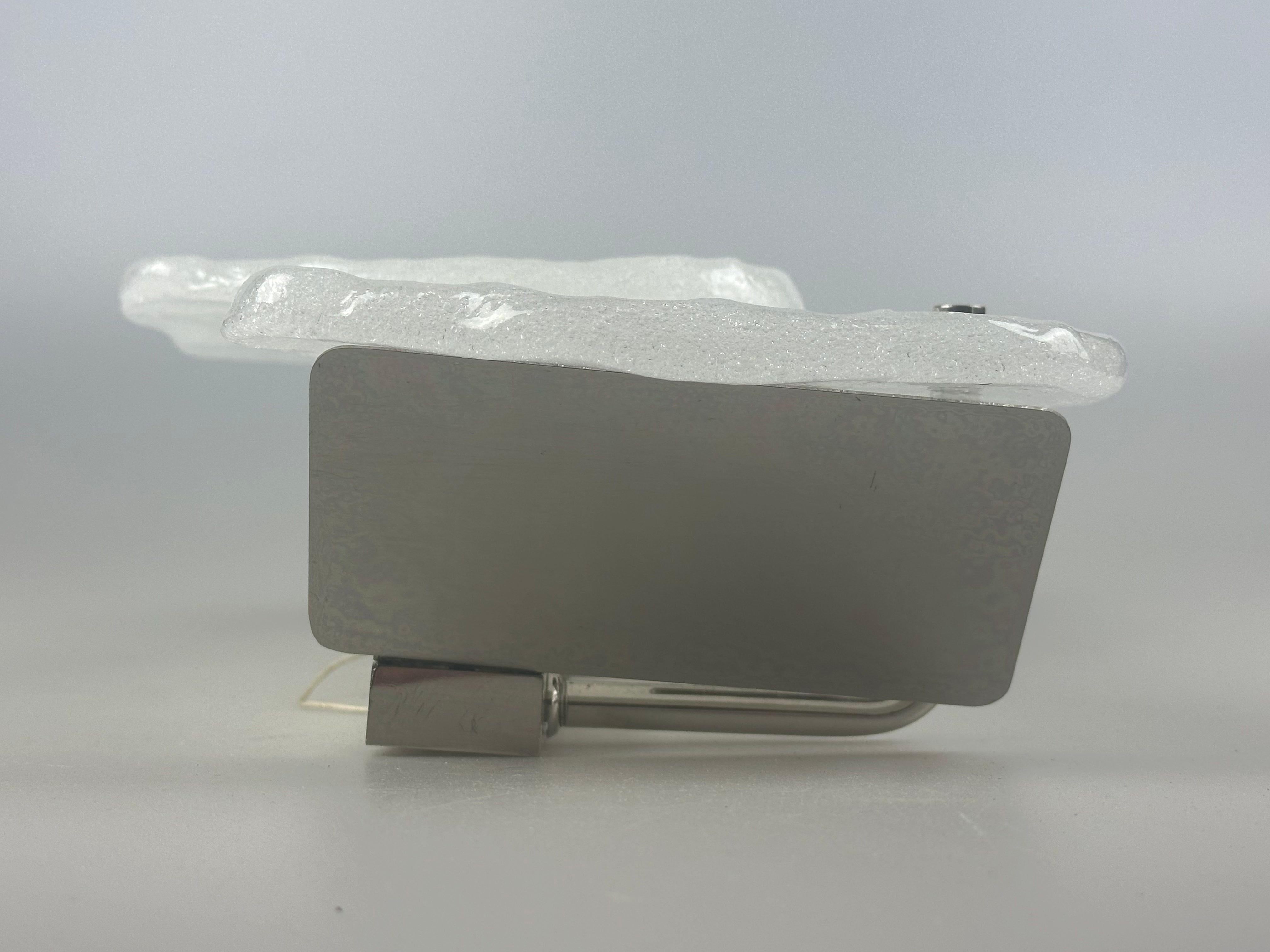 Lampada da parete in vetro ghiaccio degli anni '60/'70 di J.T. Kalmar, Design Austriaco in vendita 3