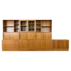 1960s 1970s Teak Wall Unit Bookshelf from HG Furniture Denmark