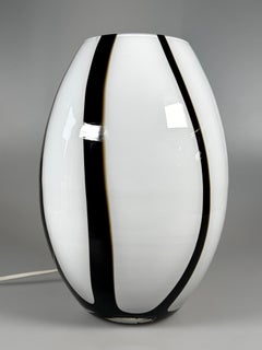 Vintage 1970s 1980s Glass Table Lamp by Volux Italy