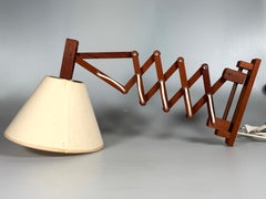 1960s 1970s Wall Lamp Scissor Lamp Teak Denmark Danish Design
